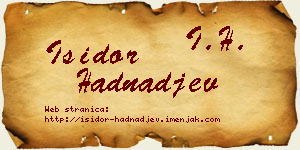 Isidor Hadnađev vizit kartica